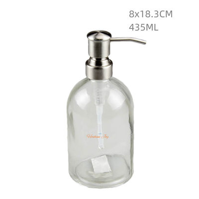 Liquid Refillable Glass Shampoo Bottles With Pump Plastic Screw On Closure Type