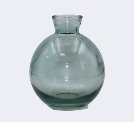 H9cm Green Transparent Modern Glass Vase for Home and Office Decor Elegant Flower Holder