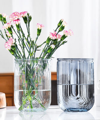 H18cm Modern Glass Vase Decor Flower Holder Centerpieces for Living Room Kitchen Office