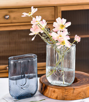 H18cm Modern Glass Vase Decor Flower Holder Centerpieces for Living Room Kitchen Office