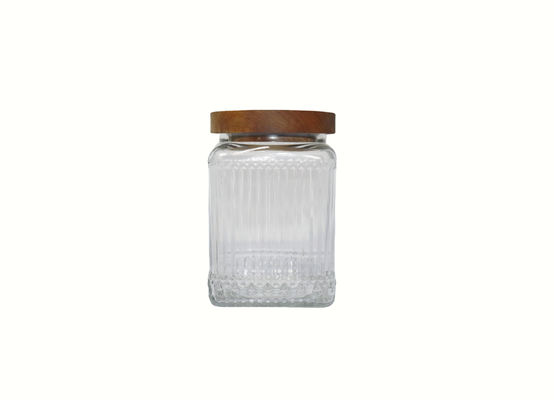 700ml Transparent Rimmed Empty Glass Jars Hot Stamping Logo and Free Design Service
