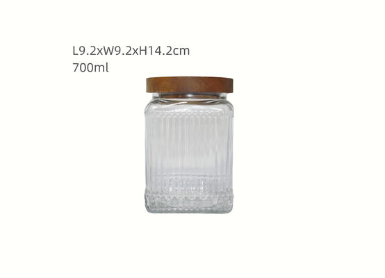 700ml Transparent Rimmed Empty Glass Jars Hot Stamping Logo and Free Design Service