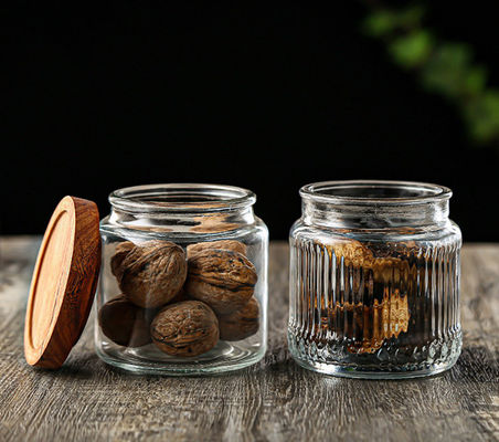 500ml Customizable Clear Transparent Glass Jars Logo Design Assistance Available Sample Provided