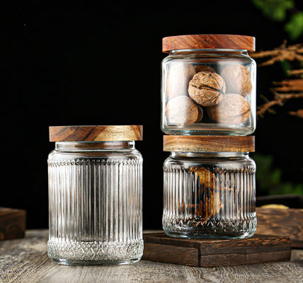 500ml Customizable Clear Transparent Glass Jars Logo Design Assistance Available Sample Provided