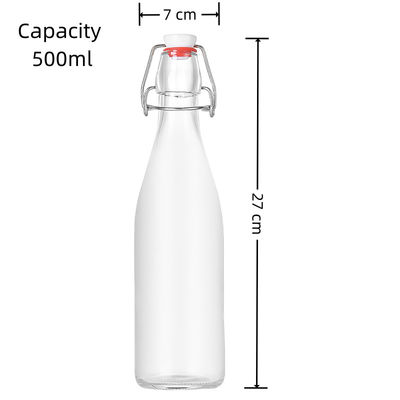500ML Clear Leak Proof Glass Milk Bottles Reusable for Fresh and Healthy Milk Storage