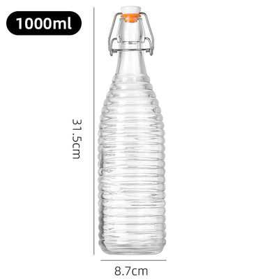 1000ML Swing Top Glass Bottles Clear Bottle with Airtight Caps for Water Beer Juice