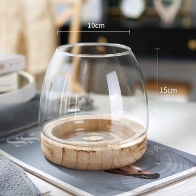H15cm Fish Bowl Elegant Glass Vase Decor For Modern Home And Office