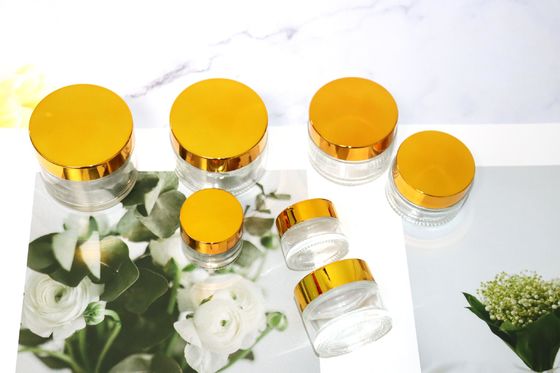 Screw Cap 60ML Transparent Glass Cosmetic Jars durable