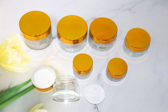 Screw Cap 60ML Transparent Glass Cosmetic Jars durable