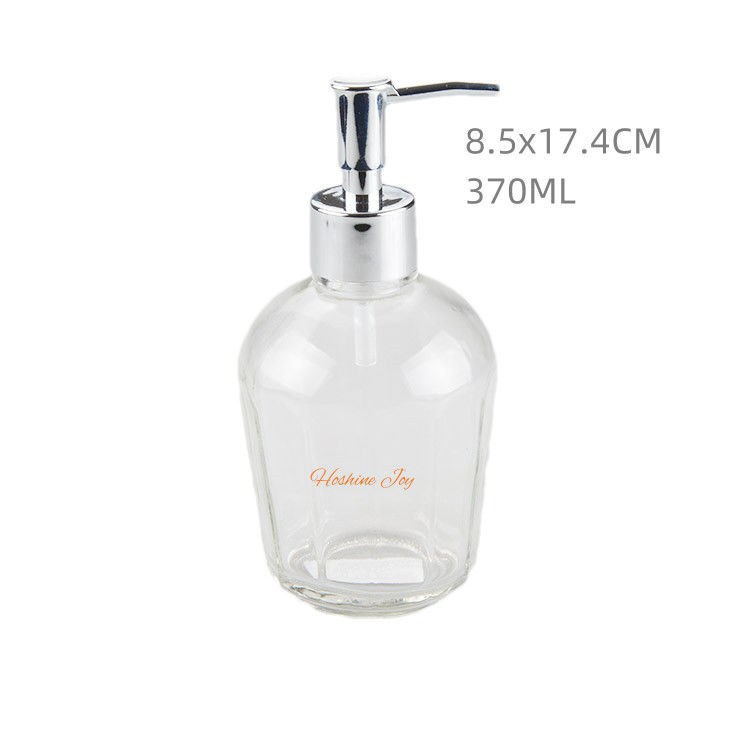 OEM 13oz Glass Soap Dispenser Bottles With Plastic Pump Versatile