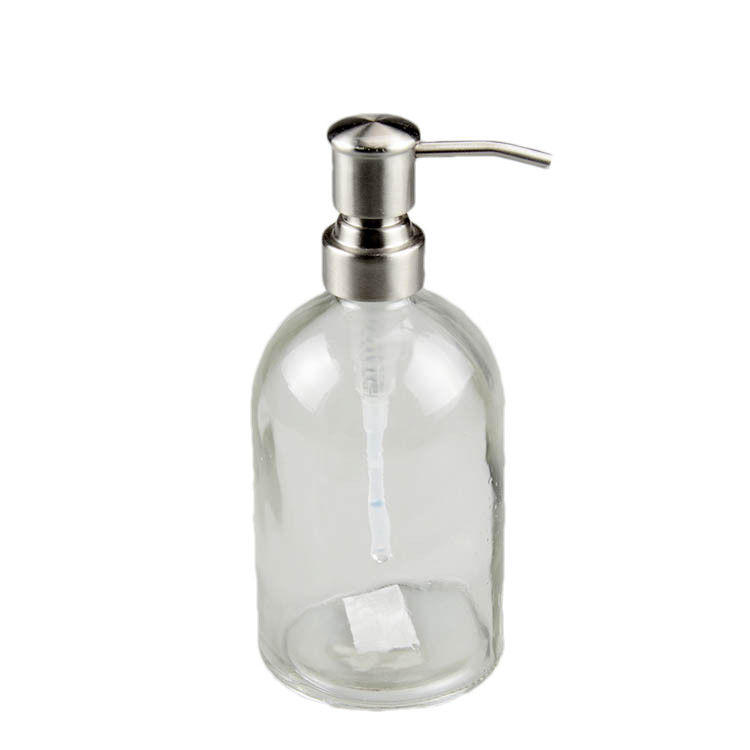 Liquid Refillable Glass Shampoo Bottles With Pump Plastic Screw On Closure Type