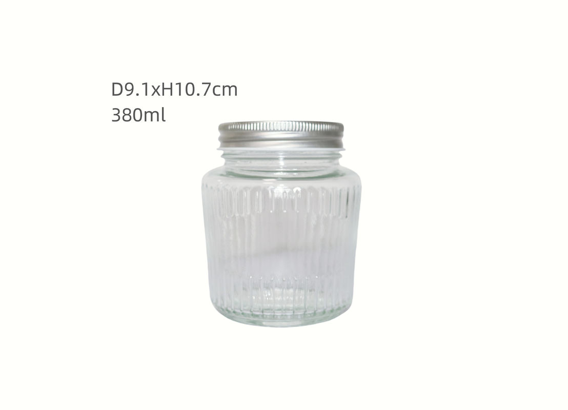 380ml Machine Made Glass Jars Food Storage With Personalized Label Design Free Sample Available