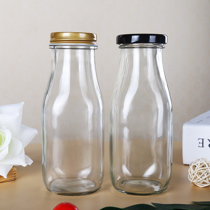300ML Glass Reusable Leak Proof Milk Bottles Dishwasher Safe Varying Capacities for Freshness