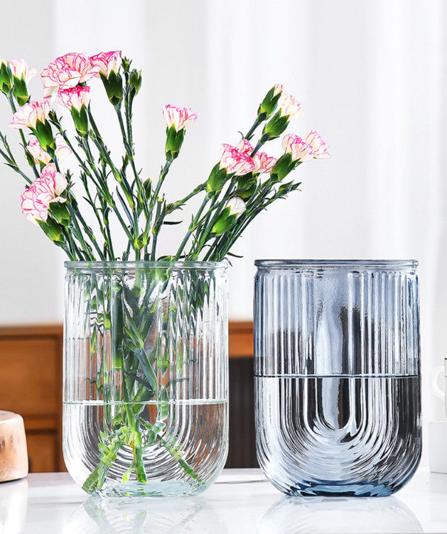 H18cm Modern Glass Vase Decor Flower Holder Centerpieces for Living Room Kitchen Office