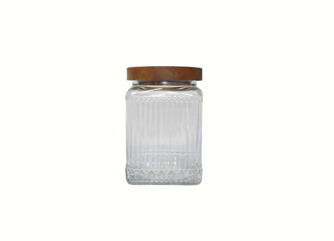 700ml Transparent Rimmed Empty Glass Jars Hot Stamping Logo and Free Design Service