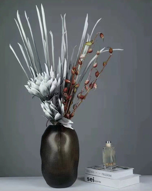 H26cm Modern Glass Vase Home Decor Transparent Elegant Flower Display
