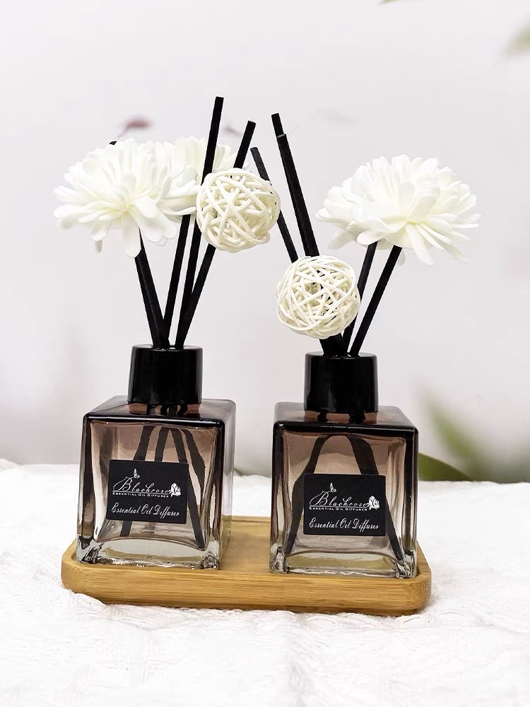 Clear Crystal Glass Perfume Bottles Refillable 100ml Reed Diffuser Bottles