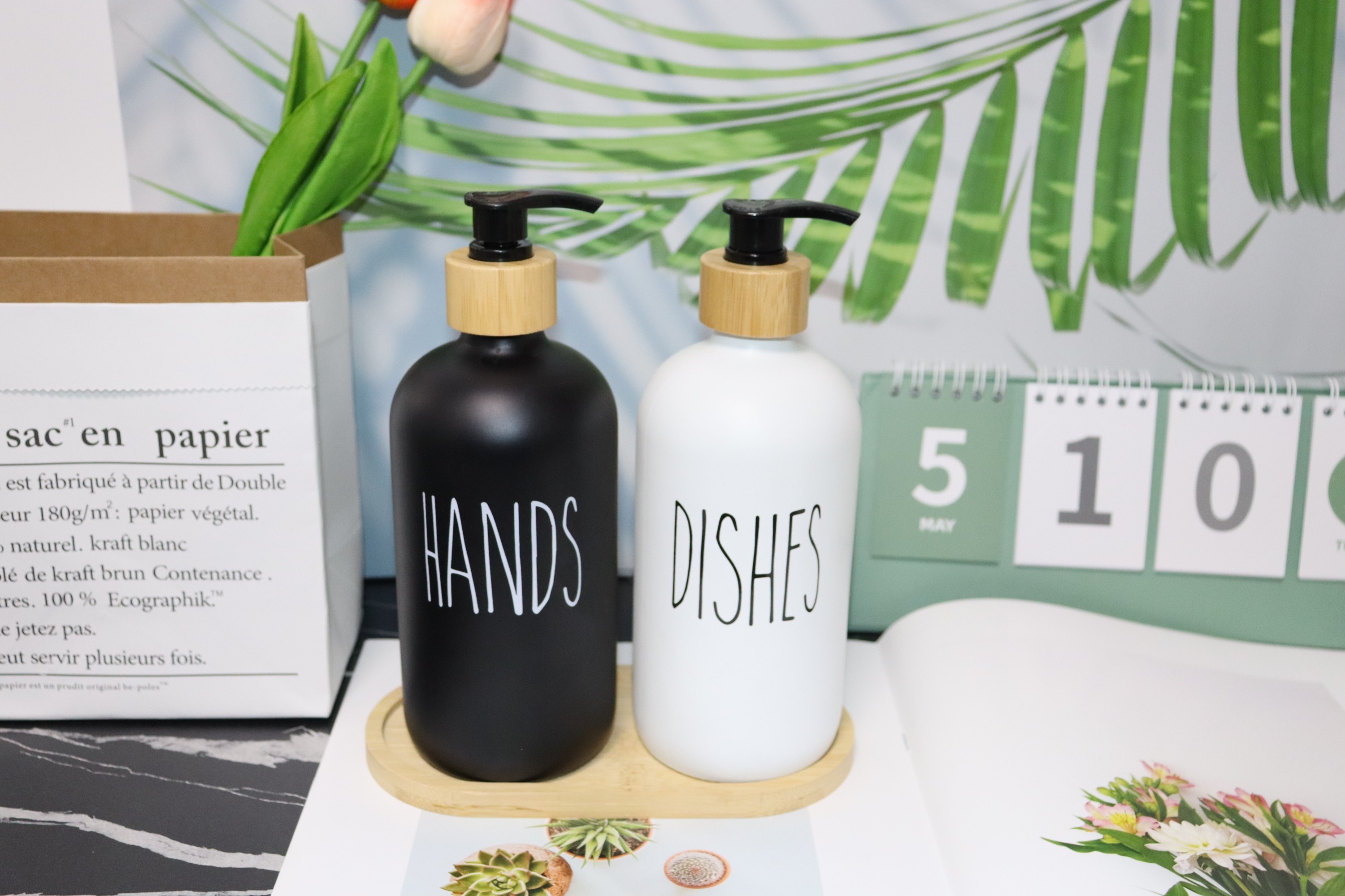 500ml Black Glass Soap Dispenser Bottles for Durable Reusable  Easy Cleaning