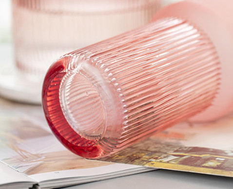 H33cm Home Occasion Pink Glass Vase Decor in Modern Style and Pink