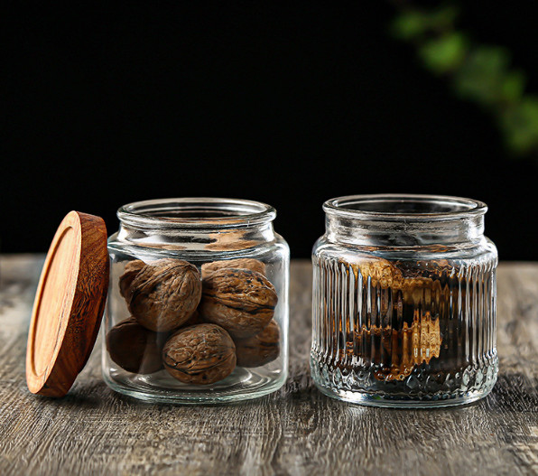 500ml Customizable Clear Transparent Glass Jars Logo Design Assistance Available Sample Provided