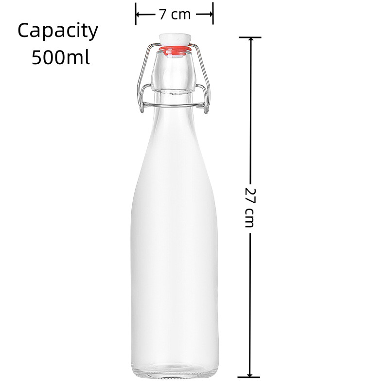 500ML Clear Leak Proof Glass Milk Bottles Reusable for Fresh and Healthy Milk Storage